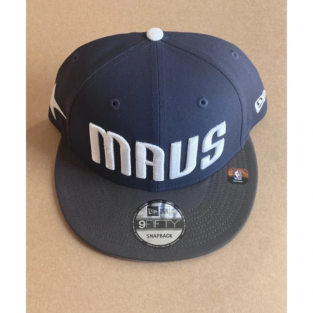 New Era Dallas Mavericks 9FIFTY Snapback Hat Navy Blue Statement Jersey Hook Cap